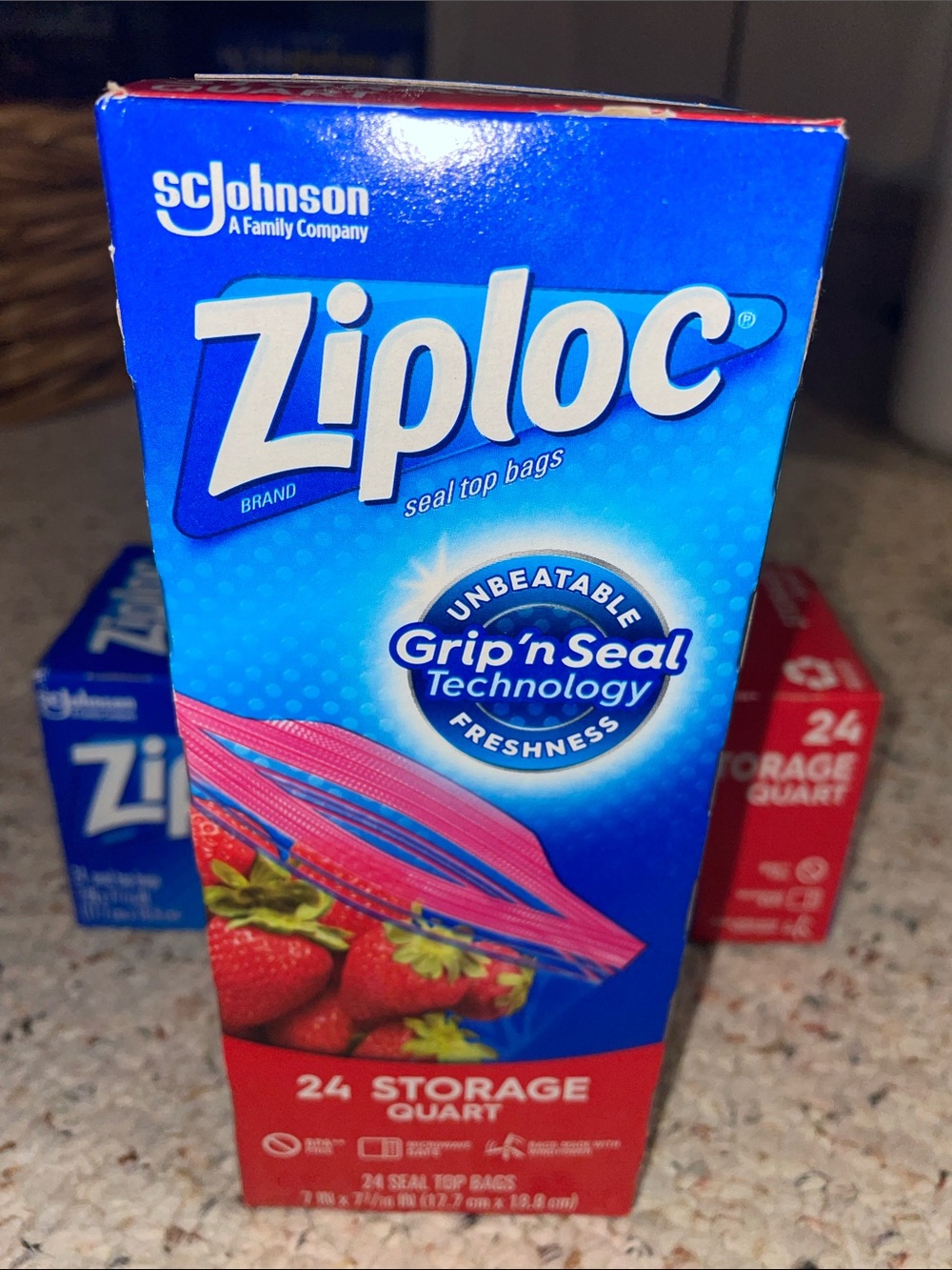 Ziploc Quart Storage Bags with Grip 'n Seal-6 packages